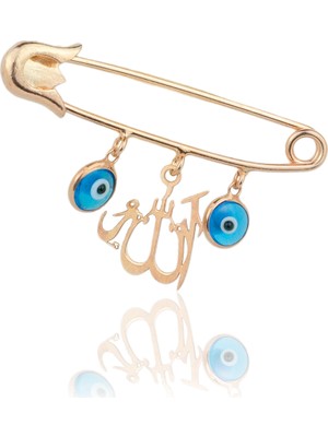 By Barun Gümüş Bebek Iğnesi Allah Yazılı Nazar 925 Ayar Hediyelik