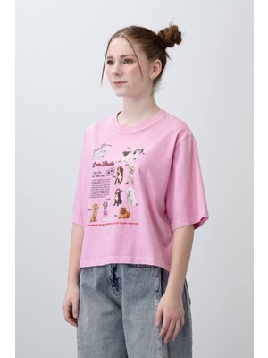 Loco Loco 09-14 Yaş Kız Çocuk Pets T-Shirt - Pembe