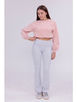 Happinice Bel Lastik Crop Sweat