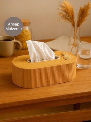 Nesto Home Ahşap Dekoratif Peçetelik- Şık Ahşap Peçete Kutusu