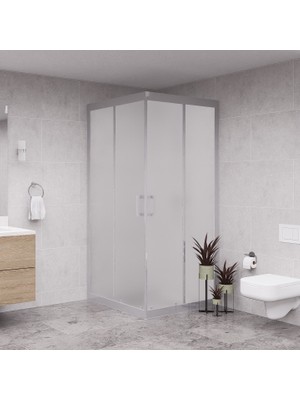 Raumark Silver Quandrum  6mm Tam Kumlamalı Kare Duşakabin