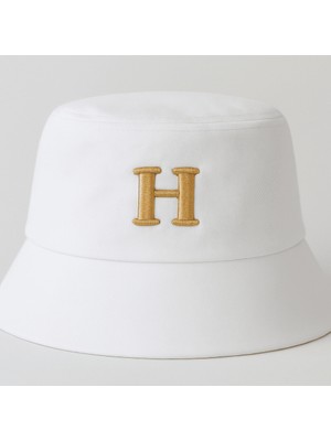 Tesbihname Isme Özel Harf Nakışlı Unisex Beyaz Bucket Şapka