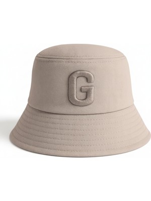 Tesbihname Isme Özel Harf Nakışlı Unisex Kahverengi Bucket Şapka