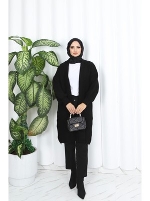 Çapraz Örgülü Kalın Hırka