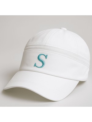 Tesbihname Isme Özel Harf Nakışlı Beyaz Mikro Kumaş Ayarlanabilir Unisex Tenis Şapkası