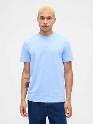 Gap Erkek Açık Mavi Everyday Soft Gap Mini Logo T-Shirt