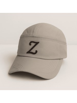 Tesbihname Isme Özel Harf Nakışlı Krem Mikro Kumaş Ayarlanabilir Unisex Tenis Şapkası