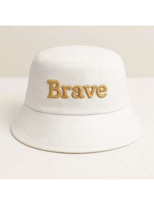 Tesbihname Isme Özel Nakışlı Unisex Beyaz Bucket Şapka