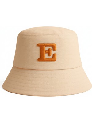 Tesbihname Isme Özel Harf Nakışlı Unisex Krem Bucket Şapka