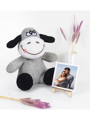 Storemax Şövaleli,çerçeveli Pelüş Ayıcık,ofis Hediyesi Fotoğraflı,20-25 cm Ayıcık,civciv,eşek,,inek,fil,,tavşan,hediye (Eşek)