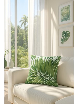 Premier Home Duck Yapraklı Kırlent Kılıfı Yeşil V1 38X38