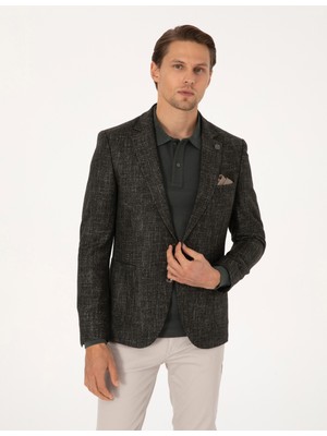 Pierre Cardin Erkek Haki Ex. Slim Fit Yün Karışımlı Ceket 50311204-VR027
