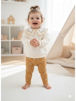 Necix's Laura Baby Çiçek Desenli Alt Üst Taytlı Kız Bebek Takım