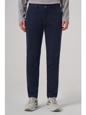 Morven  Erkek Lacivert Pamuk Trend Slim Fit Chino Pantolon