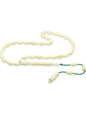 Tesbihname Sistemli Arpa Kesim Naturel Renk Deve Kemiği Tesbih