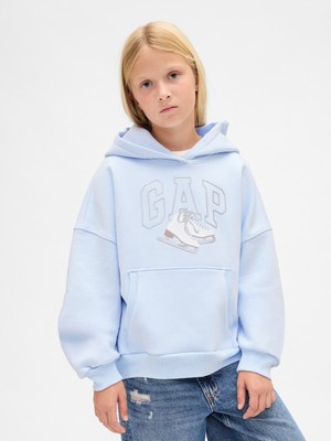 Gap Kız Çocuk Açık Mavi Vintagesoft Arch Logo Sweatshirt