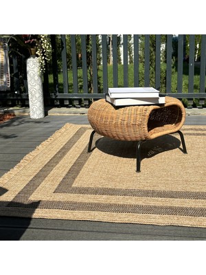 Cool Halı Mocha 668 Siyah Hav Toz Vermez Kolay Temizlenen Jüt Hasır Görünümlü Modern Halı