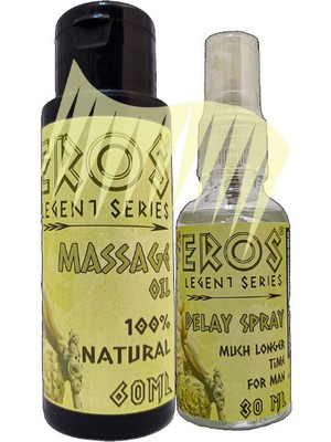 Eros Legent Erotikdünyası Masaj Yağı  + Eros 30 ml Erkeklere Özel Stop Sprey