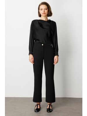 Ekol Zincir Aksesuarlı Bol Paça Pantolon 1021-26K