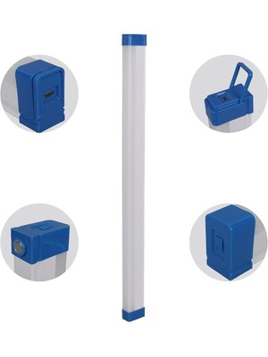 Powermaster T550 50CM 60W Çubuk Portatif LED Işıldak Şarjlı Tüp Lamba 1500MAH