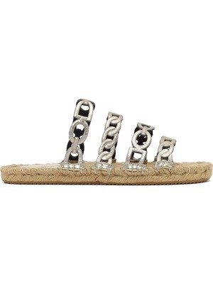 Derimod Kadın Altın Metalik Deri Terlik 25SFD206132