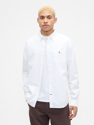 Gap Erkek Beyaz Standart Fit Oxford Gömlek