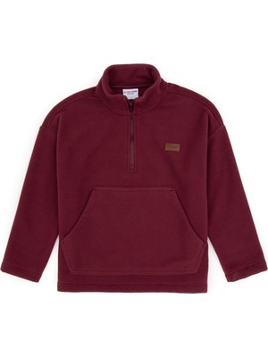 U.S. Polo Assn. Erkek Çocuk Bordo Yarım Fermuarlı Polar Sweatshirt 50316702-VR177