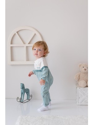 Zeyland Erkek Bebek Baskılı Örme Tulum - Mint