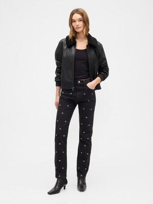 Gap Kadın Siyah High Rise '90S Original Straight Jean Pantolon