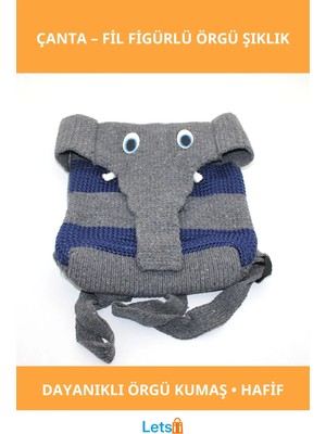 Letsii Fil Tasarımlı Dekoratif Örgü Çanta Model 5