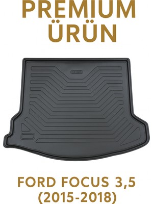 Black Gold Ford Focus 3.5 Sedan 2015-2018 3D Bagaj Havuzu Premium