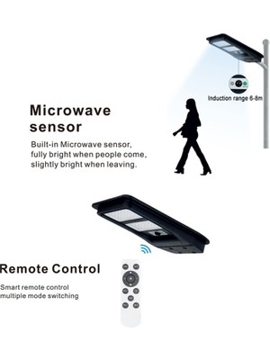 Gaman Güneş Enerjili Profesyonel Sokak Aydınlatması Uzaktan Kumandalı Sensörlü LED Projektör IP65