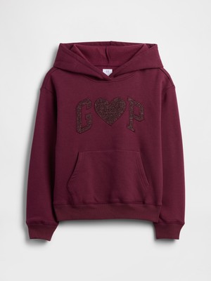 Gap Kız Çocuk Bordo Relaxed Gap Logo Sweatshirt