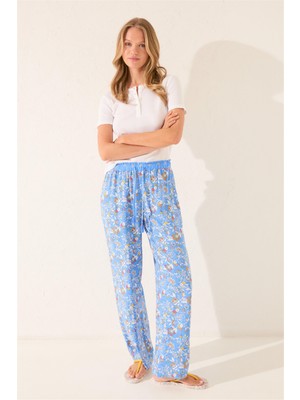 Women Secret Mavi Desenli Pijama Altı
