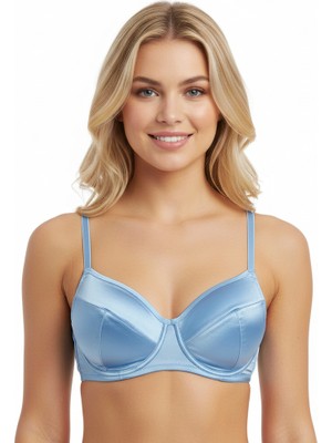 Bonbon Kadın Saten Balenli Mavi Renk Sütyen BB2081