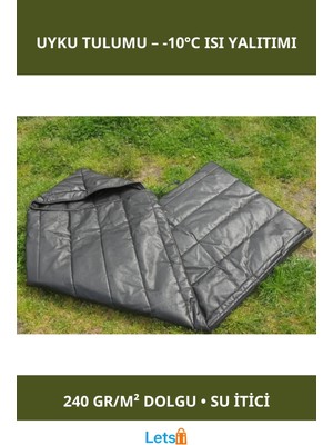 Letsii Su Geçirmez Nefes Alabilen Kaplama Polar Uyku Tulumu 10°c 210X70CM