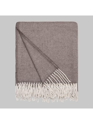 Sarev Noya %100 Yün Throw (Koltuk Battaniyesi) Bej