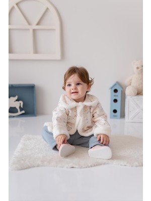 Zeyland Kız Bebek Peluş Detaylı Üçlü Takım - Pembe