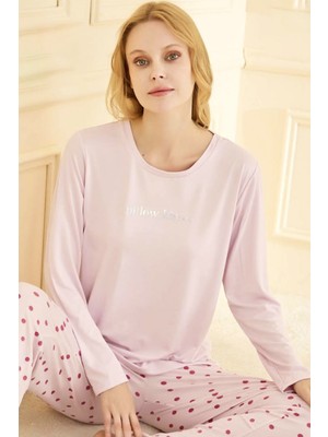 Remsa Kadın Milan Kumaş Pijama Takımı 50902-2375 Toz Pembe
