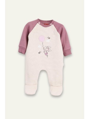 Zeyland Kız Bebek Nakışlı Tulum - Pembe
