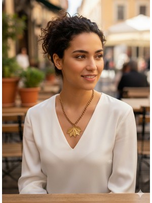 Set.up Uzun Yaprak Kolye