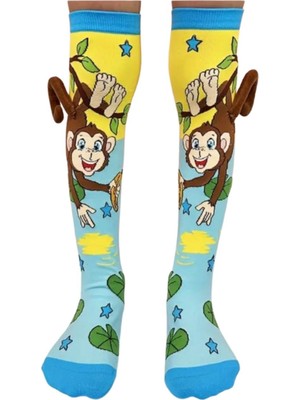 Kostümix Maymun Figürlü Kuyruklu Diz Altı Çorap