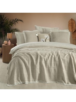 Sarev Rosalie Yatak Örtüsü Çift Kişilik Bej