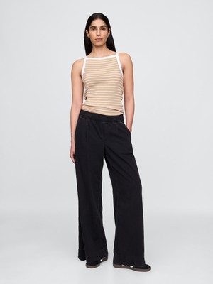 Gap Kadın Siyah Mid Rise Ultrasoft Easy Baggy Jean Pantolon