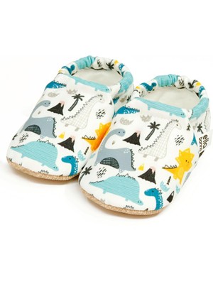 Ella Bonna Desenli Bebek Patiği, Kaydırmaz Taban, Ev Kreş Ayakkabısı Panduf