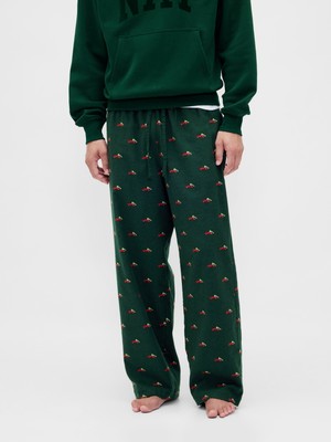 Gap Kadın Koyu Yeşil Softest Flannel Pijama Altı