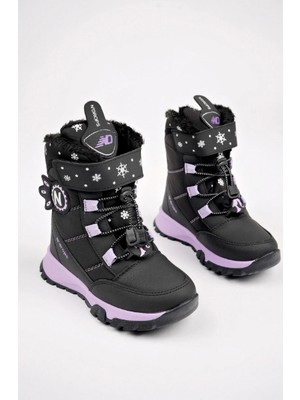 Benitto Kids Dayanıklı, Su Geçimez, Ortopedik, Cırtlıkız Çocuk Kar Botu Ayakkabı BNT170