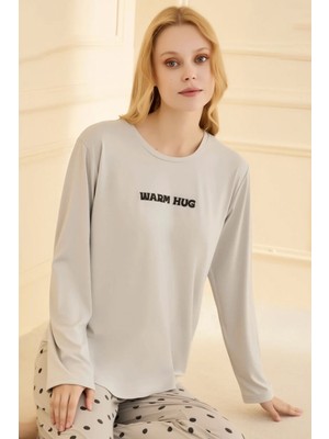 Remsa Kadın Milan Kumaş Pijama Takımı 50902-2383 Gri