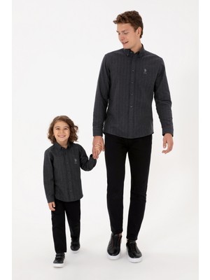 U.s. Polo Assn. Erkek Çocuk Antrasit Gömlek Desenli 50316670-VR006