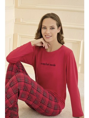 Remsa Kadın Milan Kumaş Pijama Takımı 50902-2759 Kırmızı